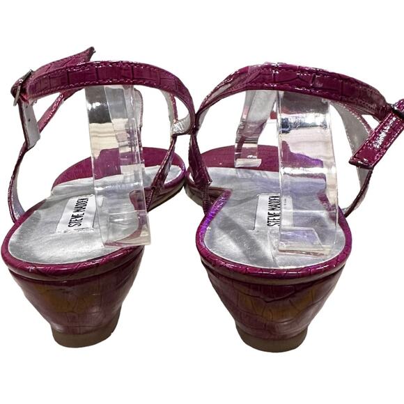 Steve Madden p-kimi thong Sandals purple faux crocodile Size 9 - Picture 5 of 9